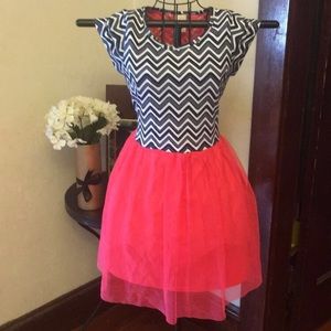 Faded Glory stripped and pink bottom dress